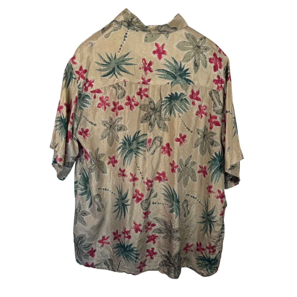 Montage Tropics Silk Hawaiian Shirt Mens Size XL Floral Tropical Resort Vacation - Picture 2 of 6